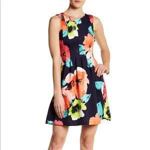 Vince Camuto Floral Scuba Fit & Flare Dress